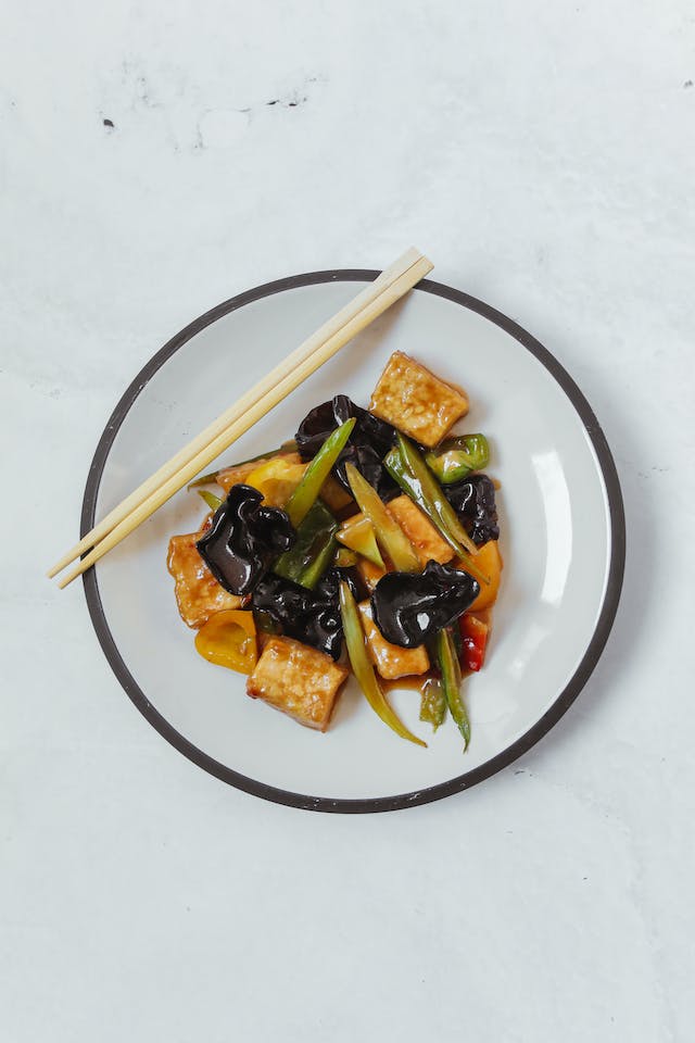 Stir-Fried Tofu with Brown Rice and Mixed Vegetables